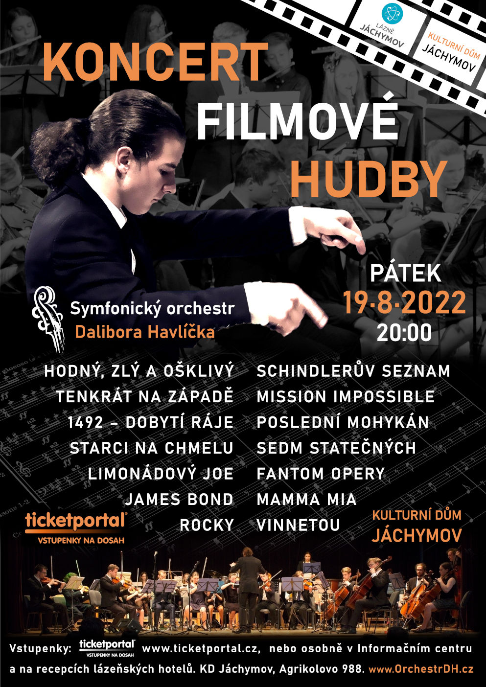 Koncert filmové hudby- Jáchymov -Kulturní dům Jáchymov, Agrikolovo 988