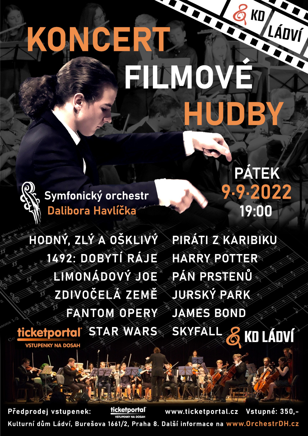 Koncert filmové hudby -Kulturní dům Ládví, Burešova 1661, Praha 8