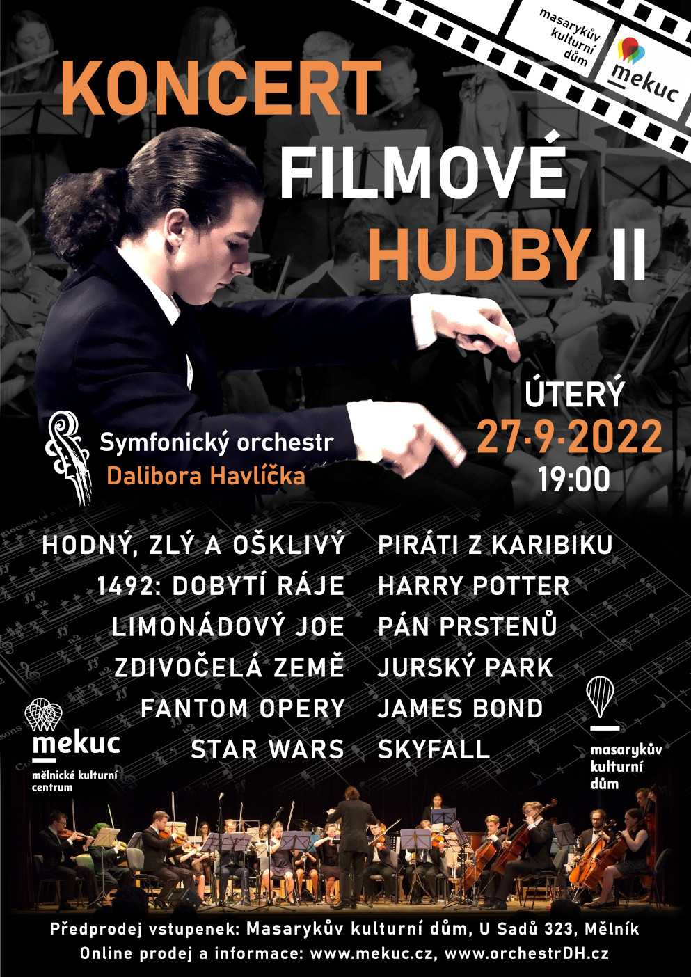 Koncert filmové hudby II- Mělník -Masarykův kulturní dům, U Sadů 323, 276 01 Mělník