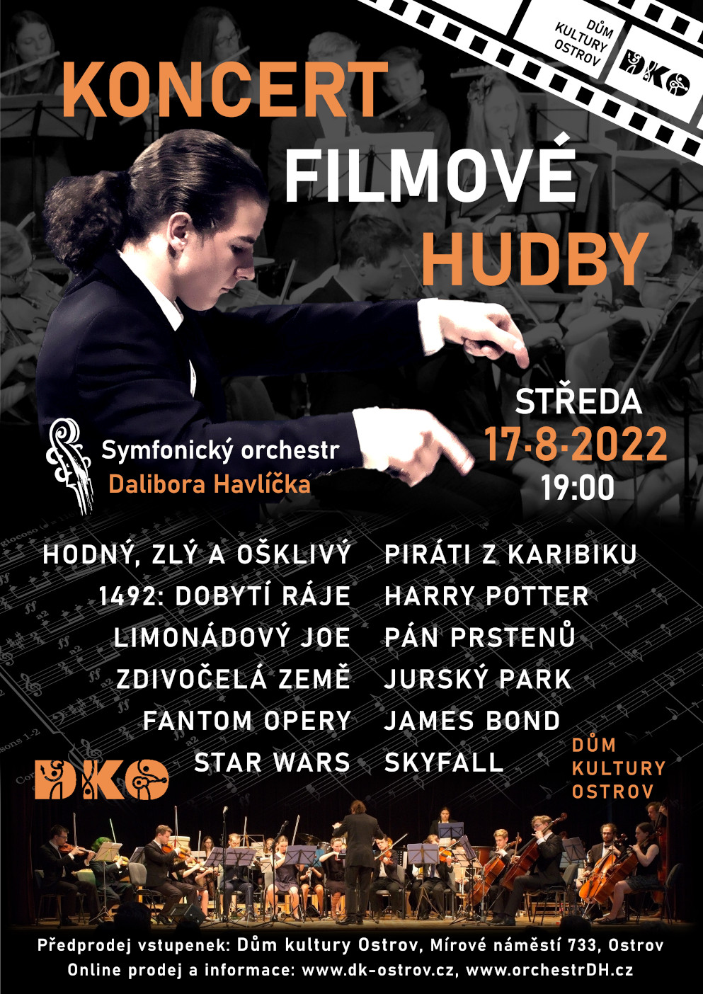 Koncert filmové hudby -Kulturní dům Ostrov, Mírové nám. 733, Ostrov