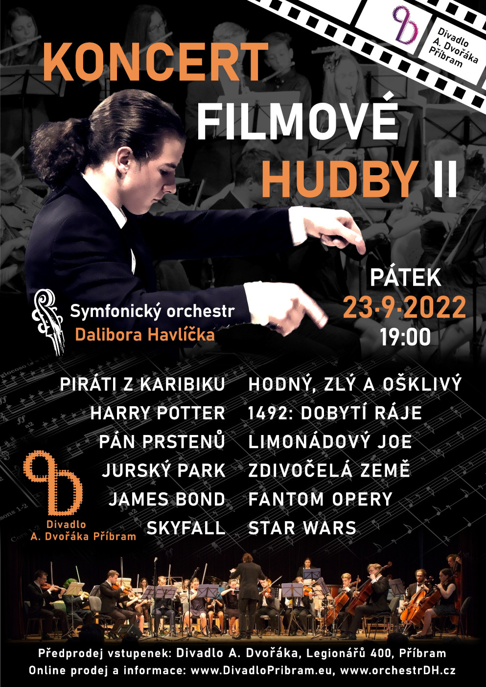 Koncert filmové hudby -Divadlo A. Dvořáka, Legionářů 400, Příbram