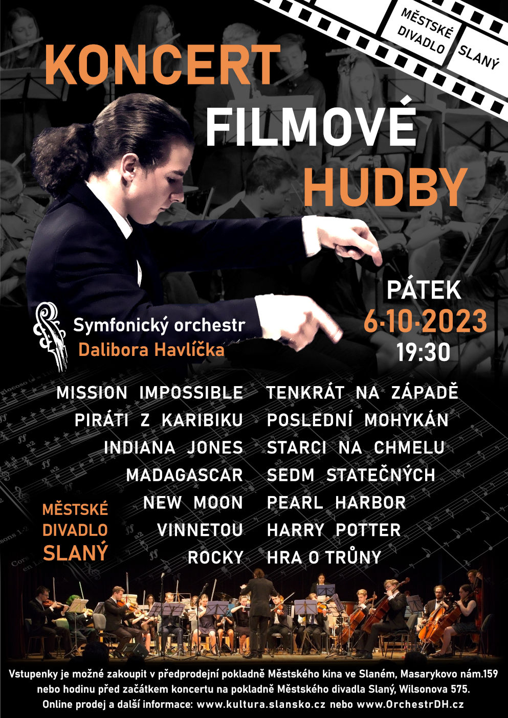 Koncert filmové hudby  -Městské divadlo Slaný, Wilsonova 575, Slaný